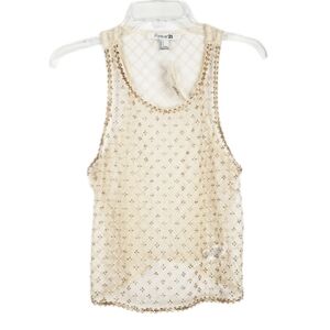 FOREVER 21 beaded sheer tank top racerback evening